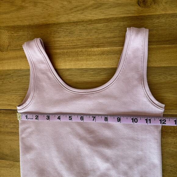 Athleta Ribbed Tank Top Girls Size 12 Pink Workout Sports Ballet Gymnastics - Picture 8 of 10